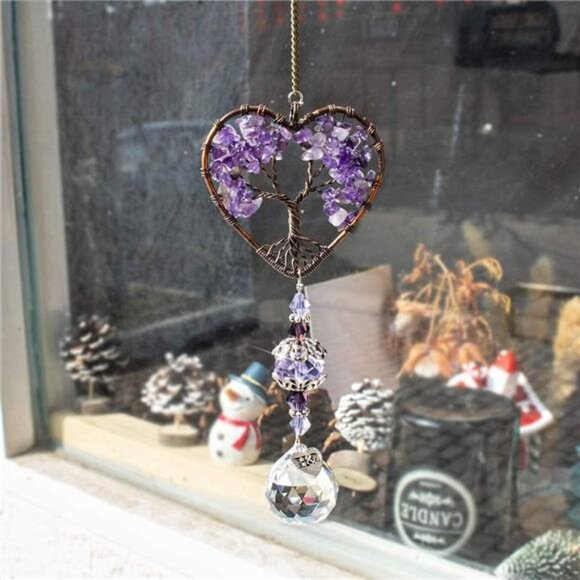 Sun Catcher Crystal Tree of Life Rainbow Maker Drops Hang - Picture 6 of 7